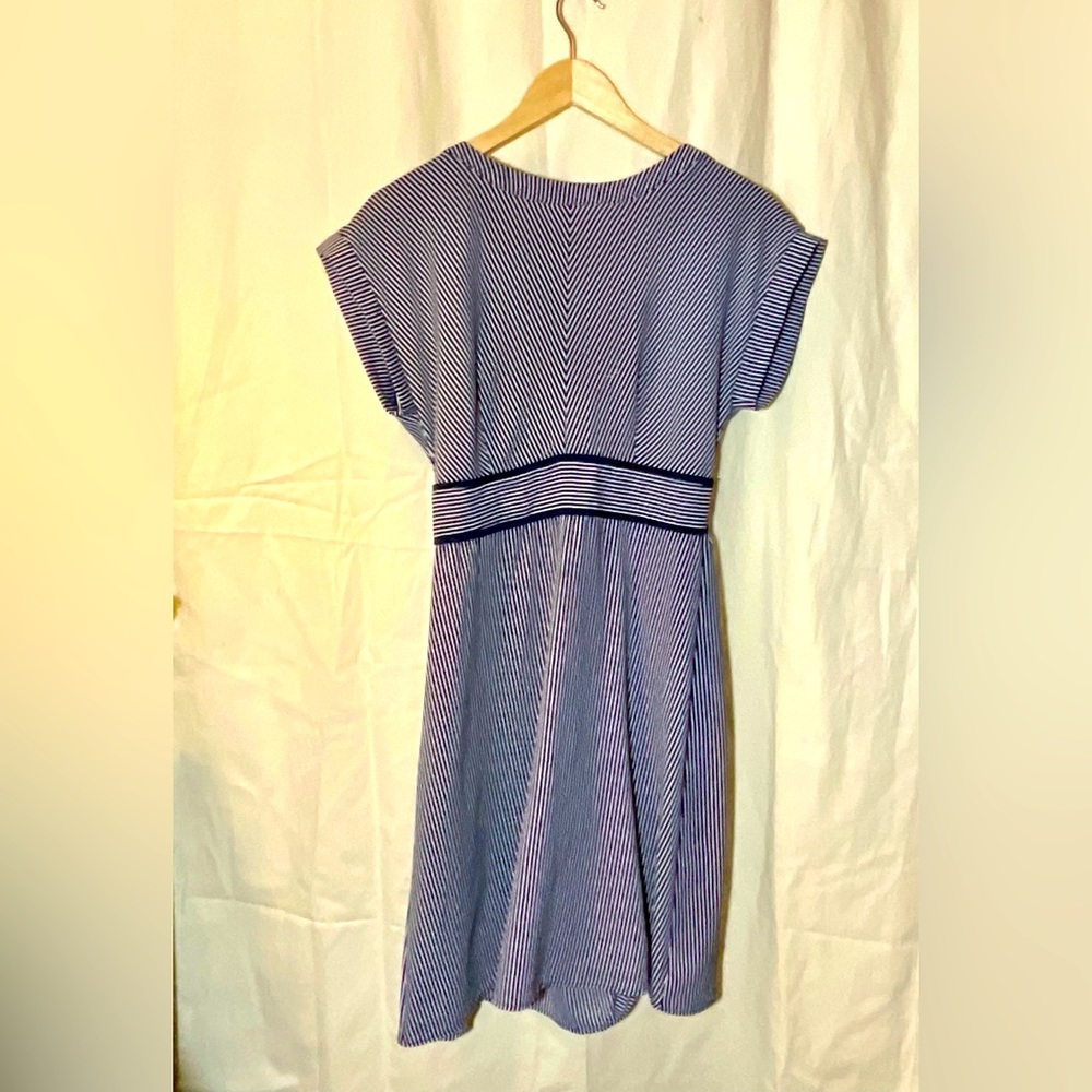 3 for $25❤️ MONTEAU Blue White Striped Short Sleeve Mini Dress